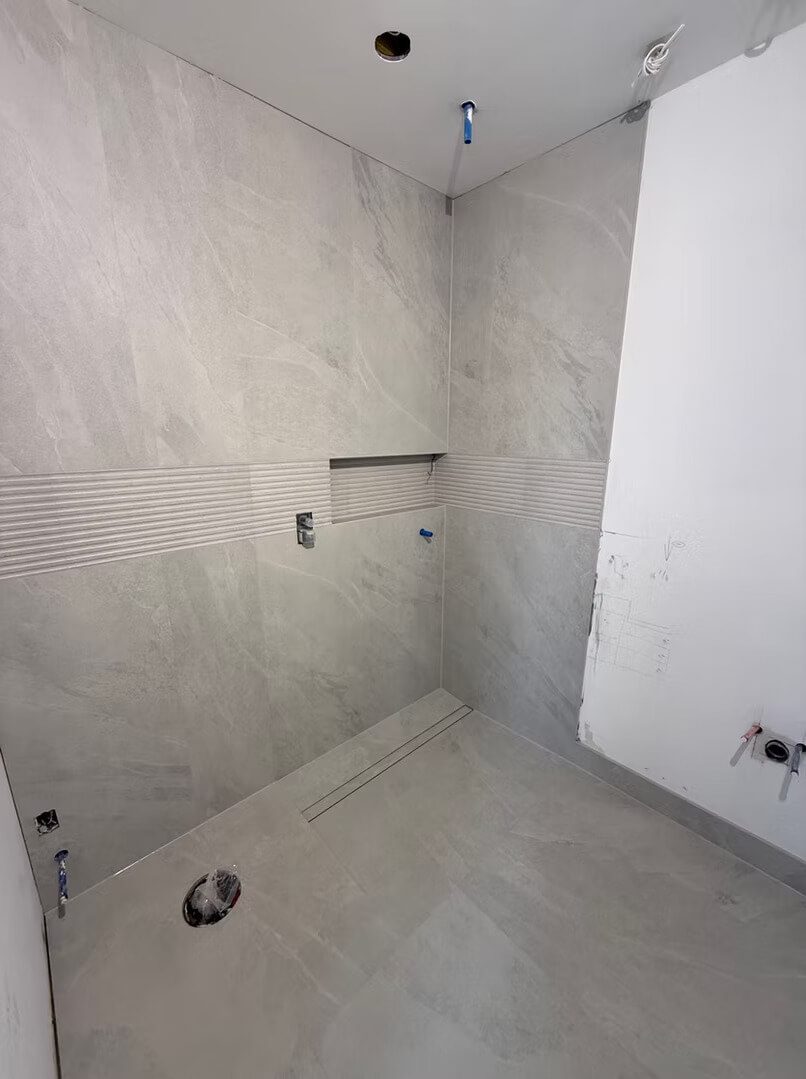 Modern Shower with Linear Drain